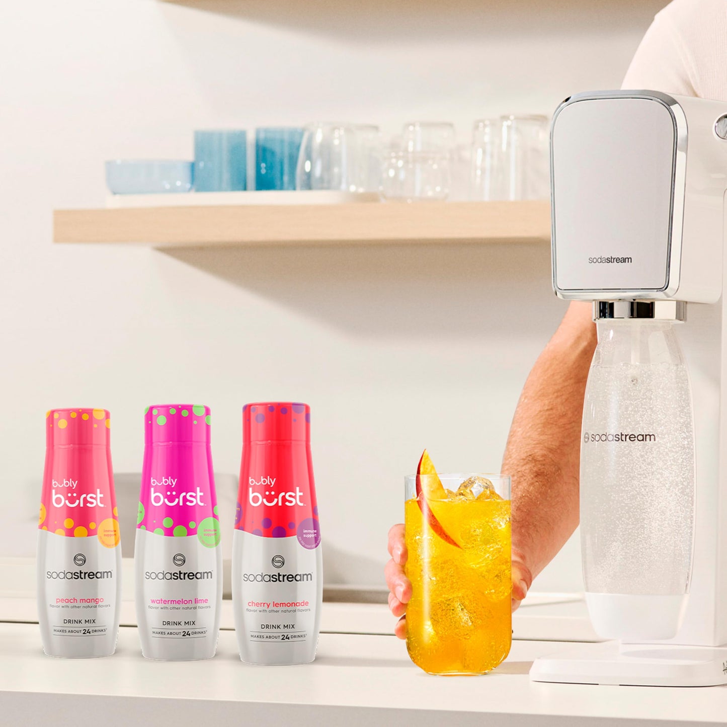 Sodastream Bubly Burst Peach Mango Drink Mix (440Ml, Pack Of 4)