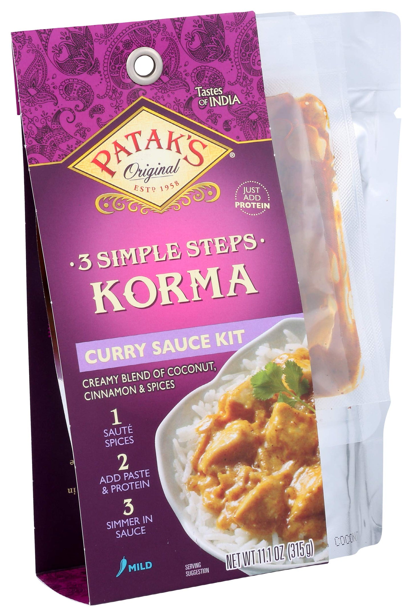 Patak'S Korma Curry Sauce Kits 3-Step, 11.1 Oz