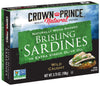 Crown Prince Brisling Sardines in Extra Virgin Olive Oil, 3.75-Ounce Cans, Pack of 12