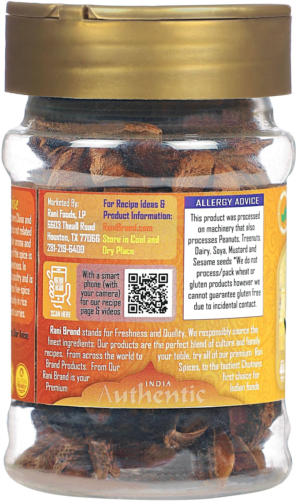 Rani Star Anise Seeds, Whole Pods (Badian Khatai) Spice 1.25Oz (35G) Pet Jar ~ All Natural | Gluten Friendly | Non-Gmo | Kosher | Vegan | Indian Origin