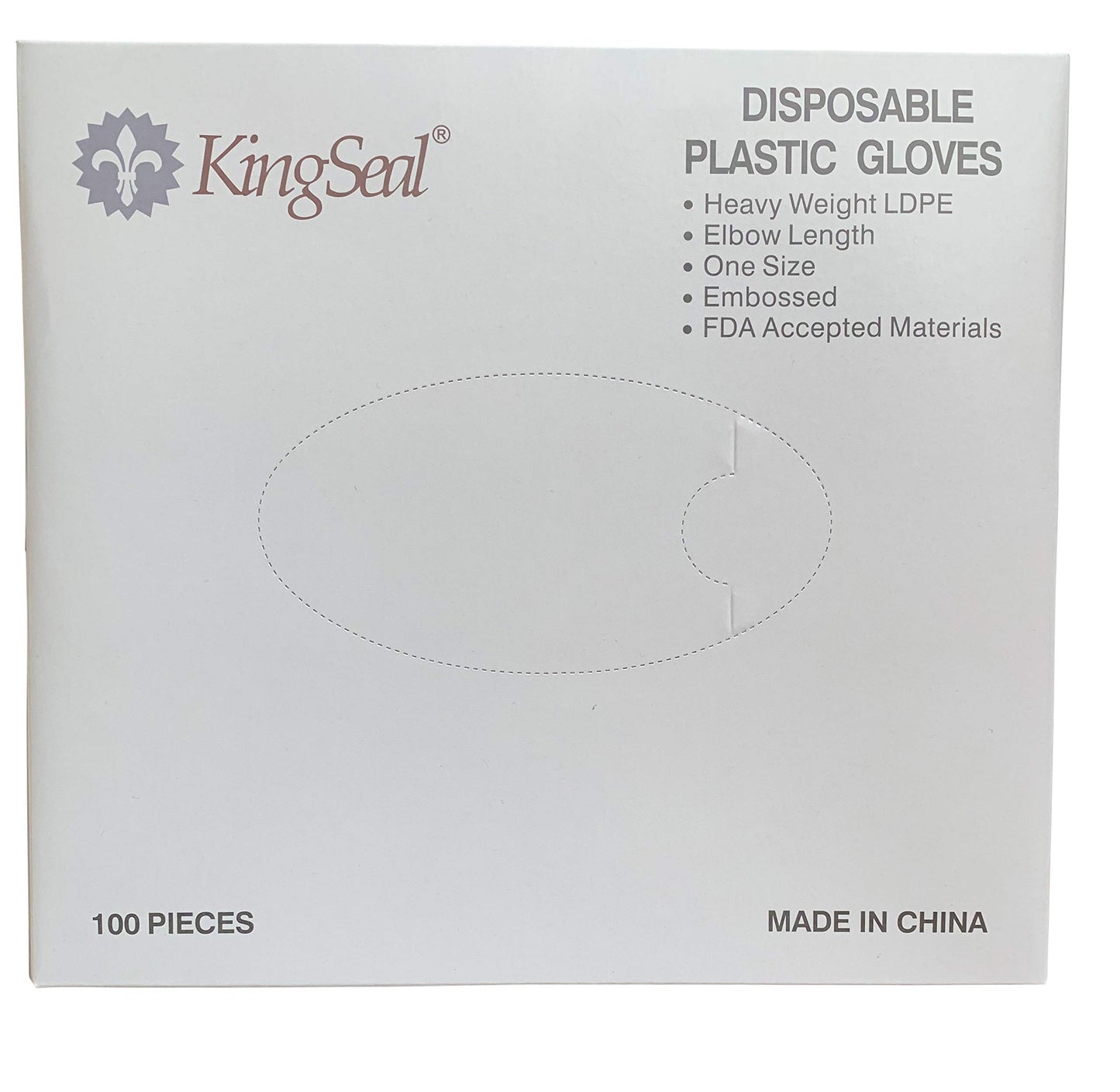Kingseal 2000 Count Poly Elbow Length Disposable Gloves, 21 Inches From Fingertip To Cuff, Embossed Finish For Better Grip, Osfm - 20 Packs X 100