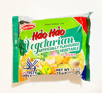 Hao Hao Vegetarian Instant Noodles, Artificial Vegetable Flavor, 75g,10 Packs