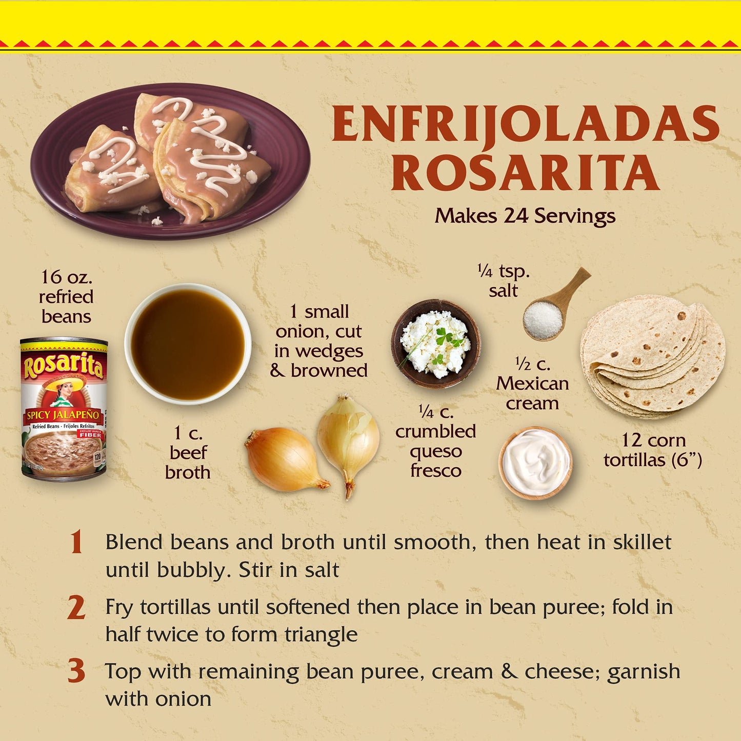 Rosarita Spicy Jalapeño Refried Beans, 16 Oz