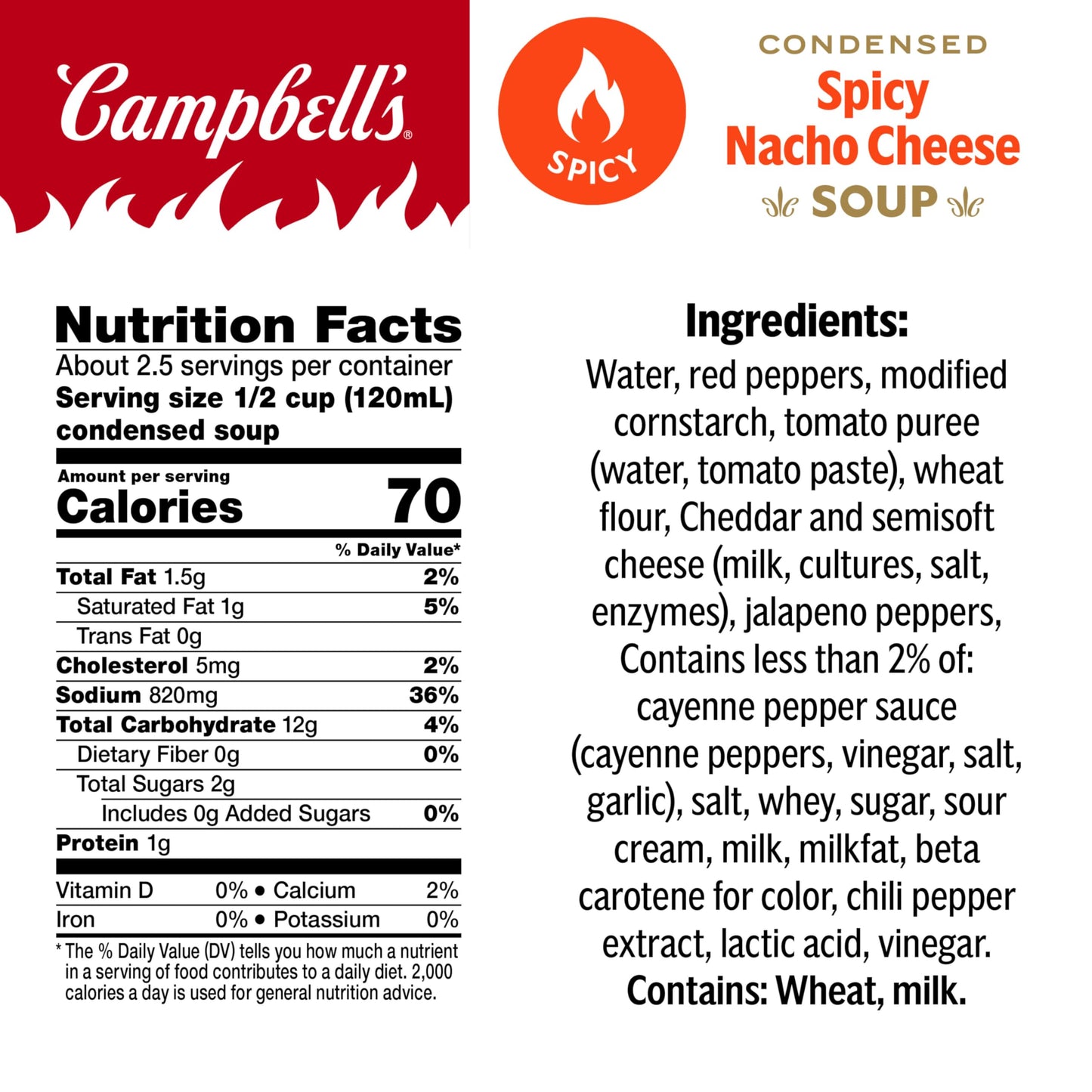 Campbells Condensed Soup, Fiesta Nacho Cheese, 10.75 Ounce Can
