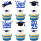24 PCS 2025 Graduation Theme Cupcake Toppers Glitter Class of 2025 Diploma Congrats 2025 Graduation Cap Cupcake Picks for 2025 G