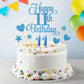 Lecferrarc 11th Birthday Cake Decorations Set, Blue Numeral Candles and Glitter Toppers for Birthday Party Supplies