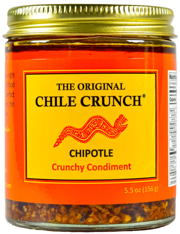 Chile Crunch Spicy Condiment - Chipotle Flavor - All Natural - 8 Ounce Jar