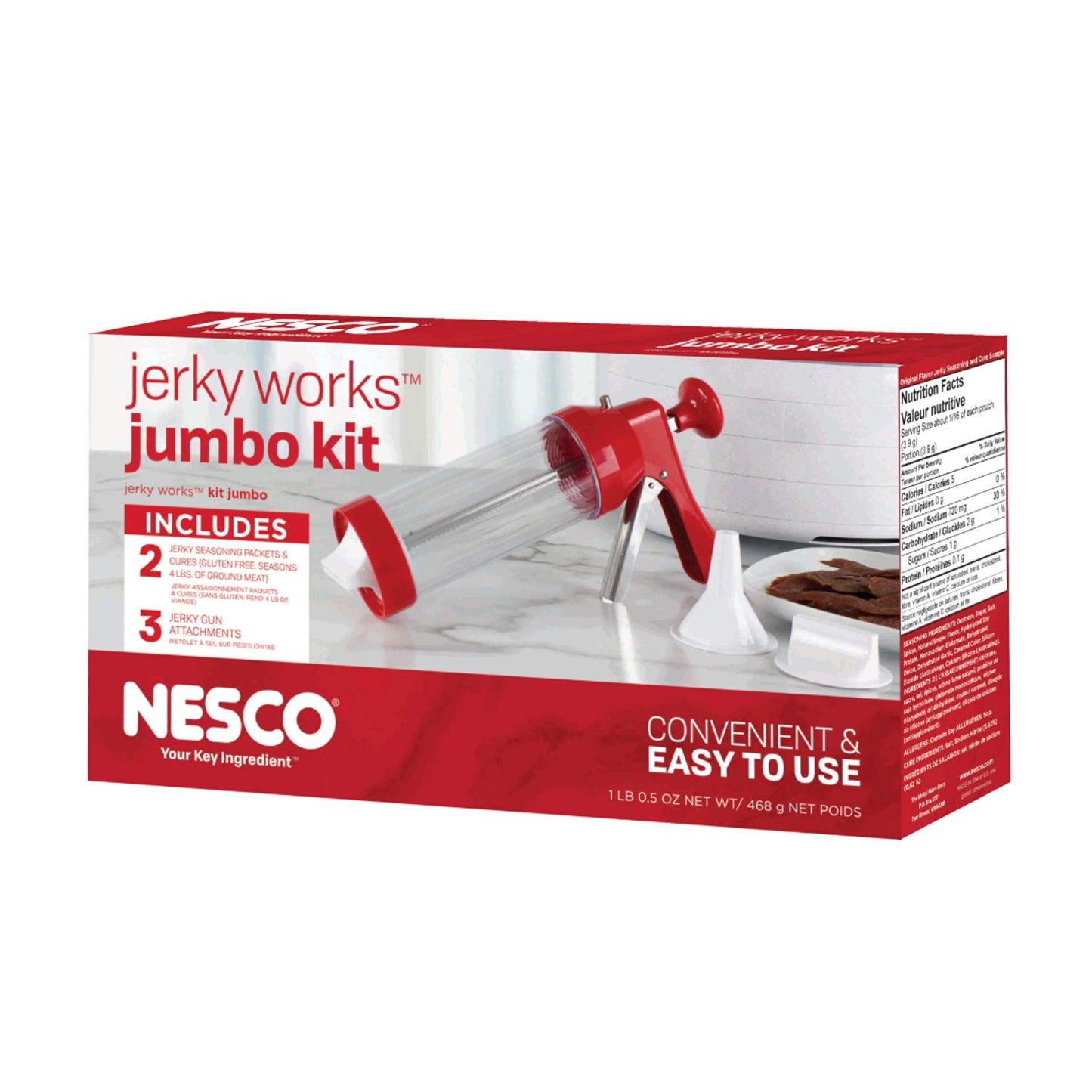 Nesco Jerky Works Jumbo Kit, Stainless Steel, 1 Count, Model BJX-5, Red