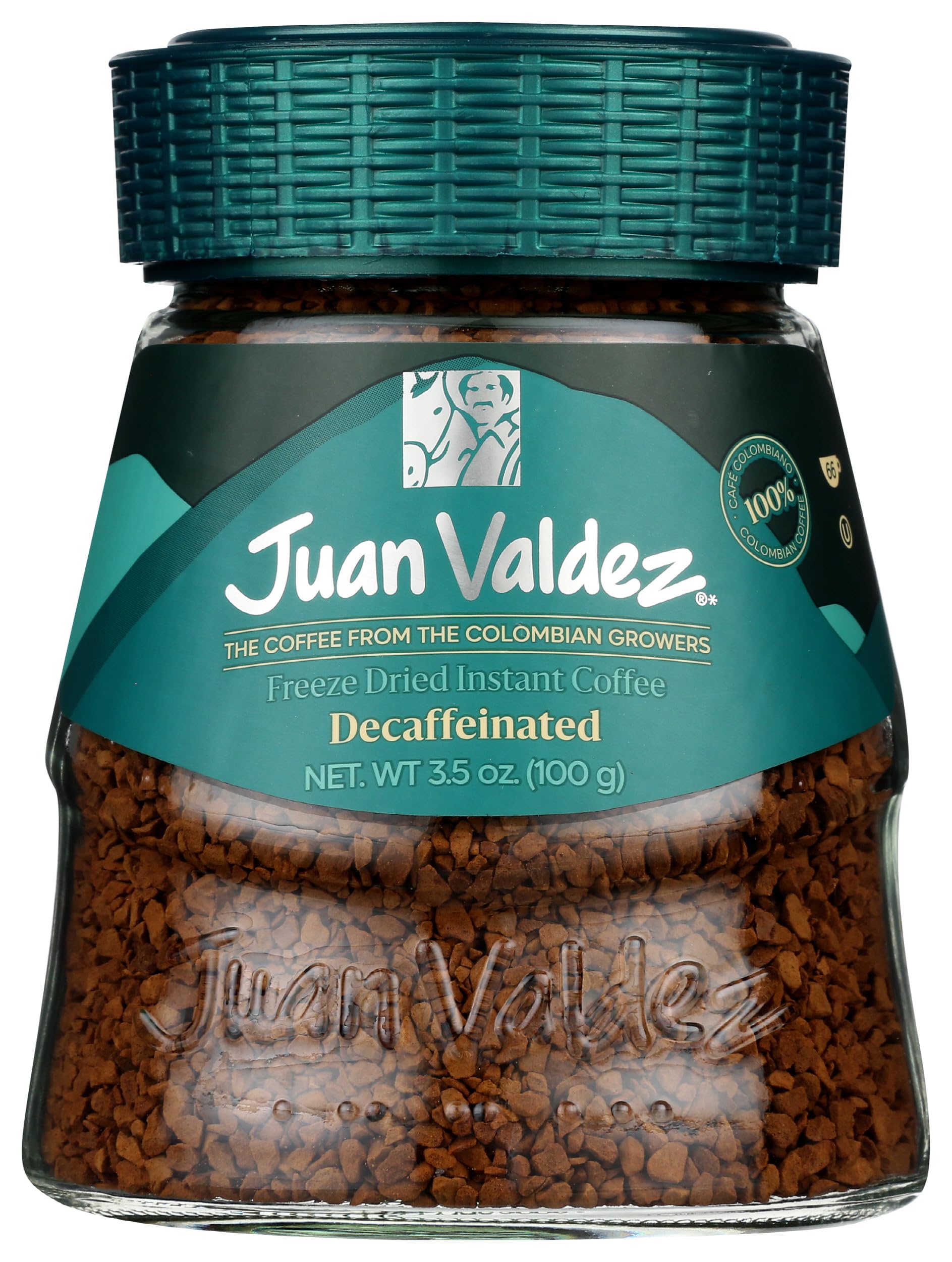 Juan Valdez Decaffeinated Freeze Dried Coffee | 100% Colombian Arabica | 3.5 oz Jar | Naturally Decaf, Rich Flavor