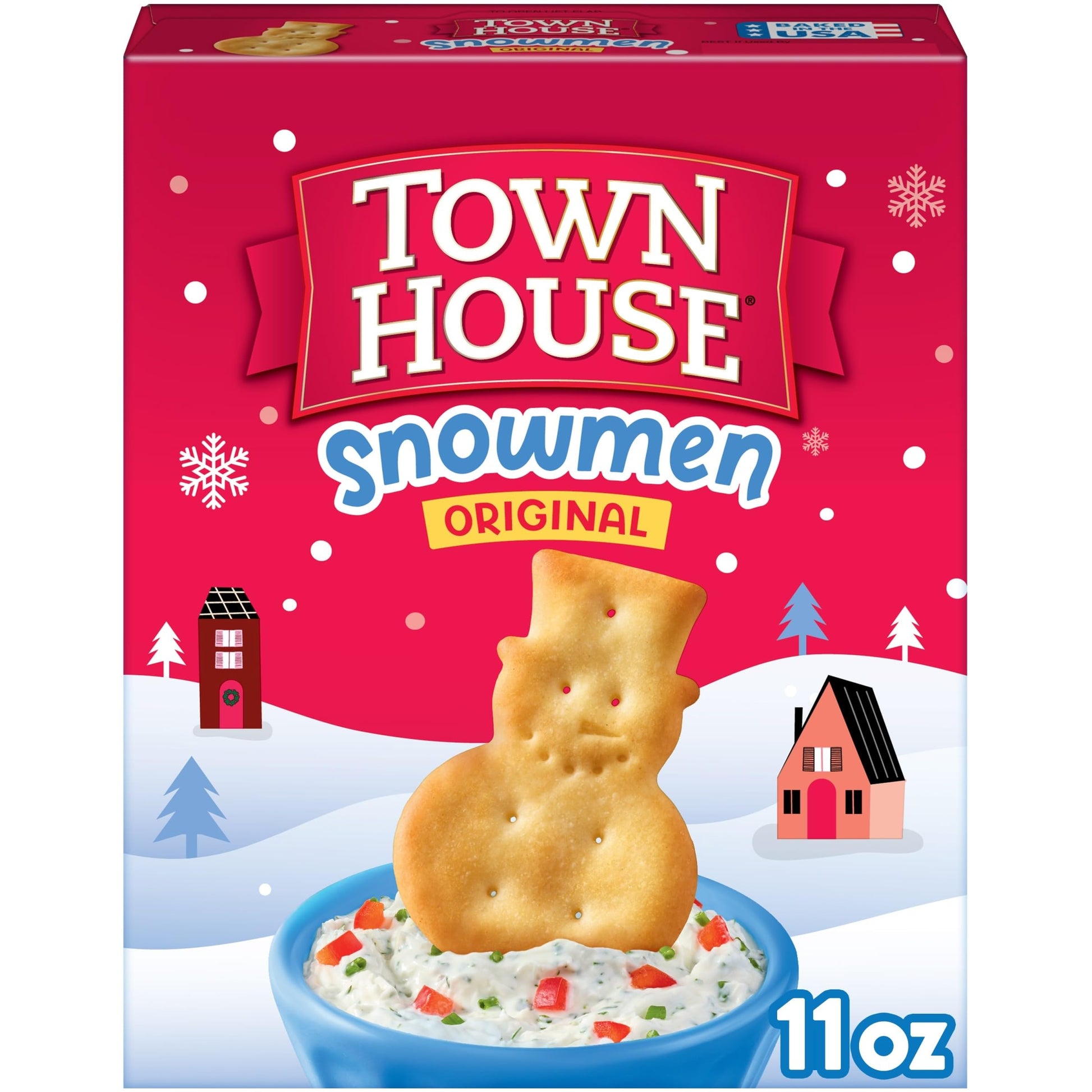 Town House In Bloom Oven Baked Crackers, Original, Party Snacks, Spring, 11oz Box (1 Box)