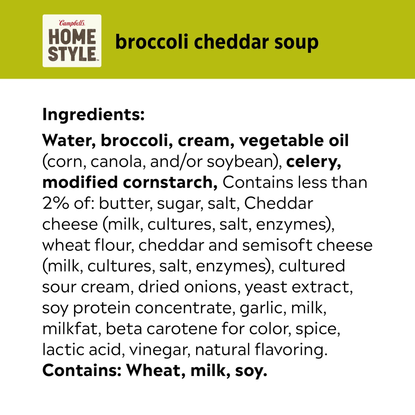 Campbells Homestyle Broccoli Cheddar Soup, 16.3 oz Can