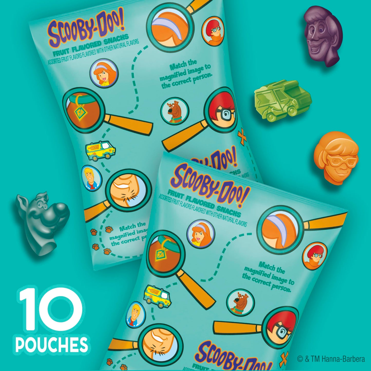 Scooby-Doo Fruit Flavored Snacks, Gluten Free, Kids Snacks, 10 Ct, 8 oz