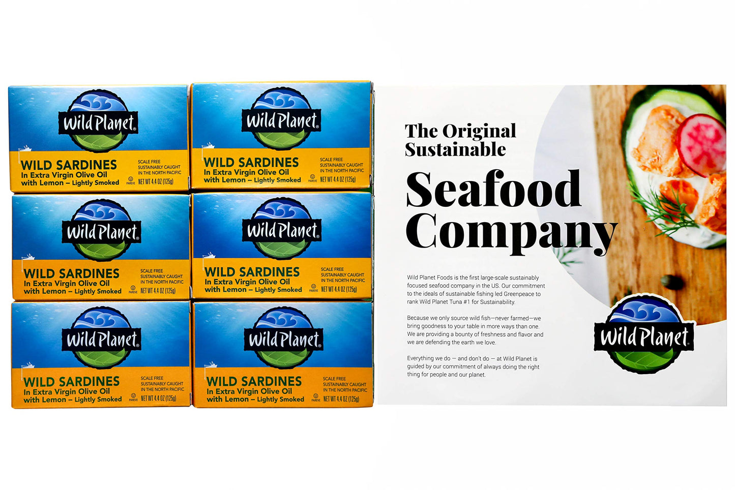 Wild  t Sardines in Lemon, 4.4oz Cans, 6 Count, Nutritional Powerhouses
