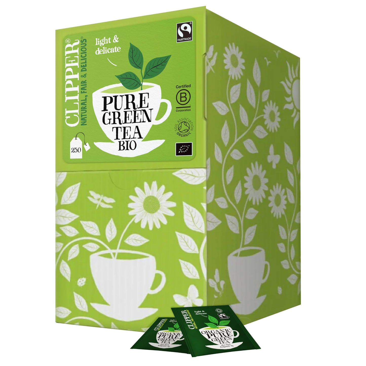 Clipper Tea Organic Pure Green Tea Bags, Great Hot Or Iced, Fair Trade Tea, Natural & Biodegradable, 250 Tea Bags