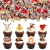 40 Pack Edible Cowboy Cupcake Toppers Wafar Glutinous Rice Paper Holy Cow I'm One HorseShoe Cowboy Hats Western Theme Happy Birt