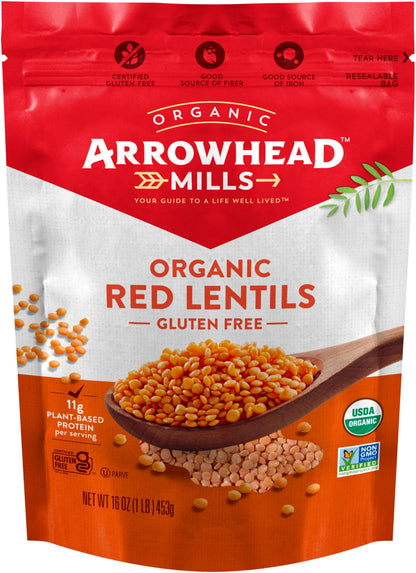 Arrowhead Mills Organic Red Lentils, 16 oz Bag