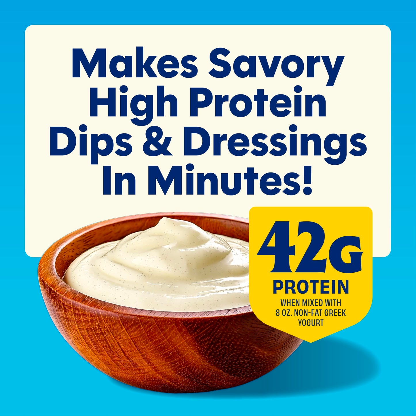 Protein Ranch Seasoning for Salad Dressings & Dips - Quick & Easy Ranch Dressing Mix | Great with Veggies & Popcorn | Savory Protein Powder