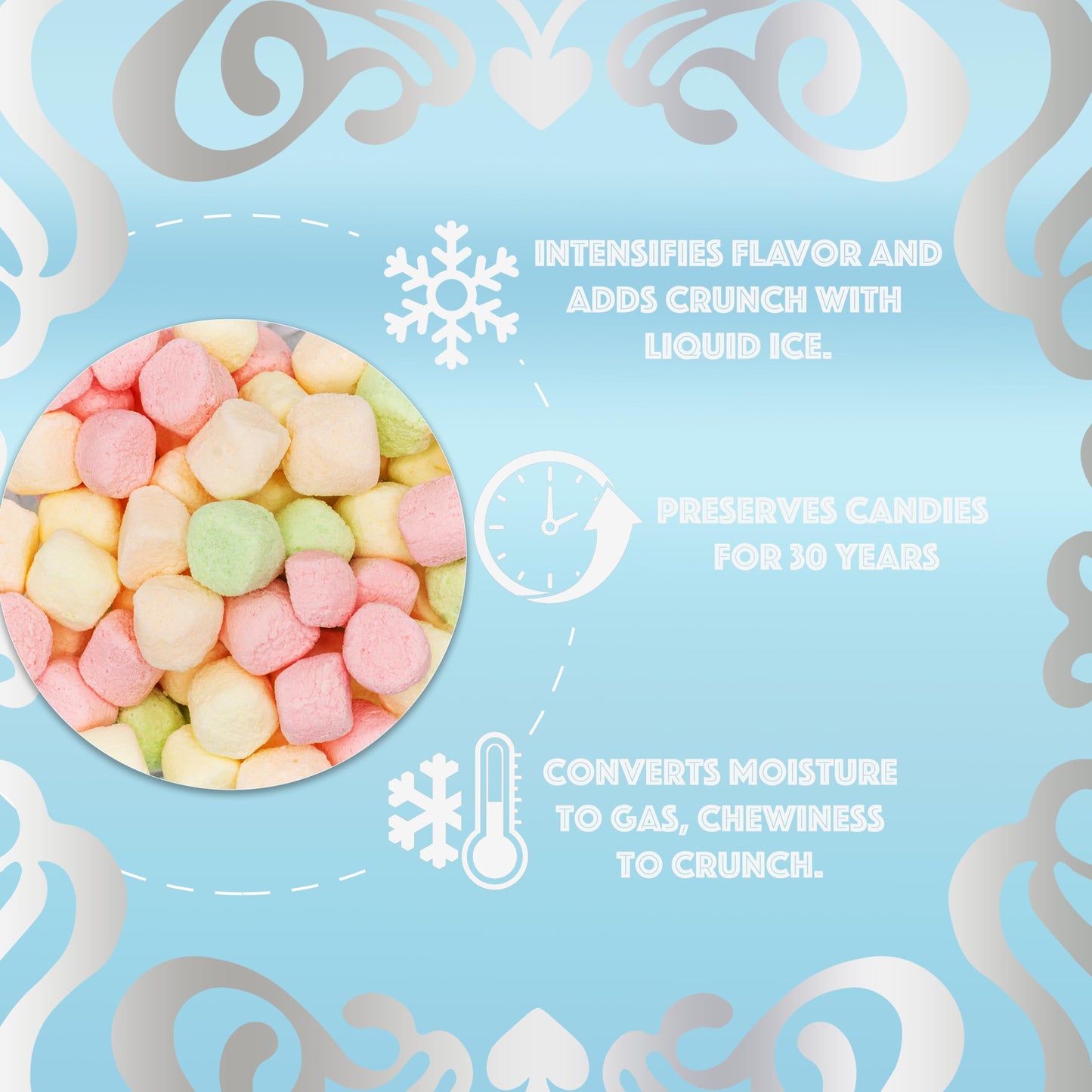 Fairyland Sweets Freeze Dried Candy Mallow Bites Rainbow - Fun, Crunchy Freeze Dried Marshmallows Mini Assorted Strawberry, Lemo