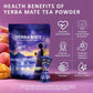 Yerba Mate Peach Mango Drink Mix - Instant Tea Powder With Natural Caffeine & Probiotics For Gut Health, Focus, Cortisol Levels, Immunity, 30 Servings Clean Energy Drink Powdered, No Crash, Sugar-Free