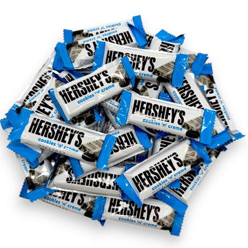 Hershy Cookies & Cream Fun Size Bars -1.5 lbs Individually Wrapped Mini Hershy Bars - Classic White Chocolate and Crunchy Cookie
