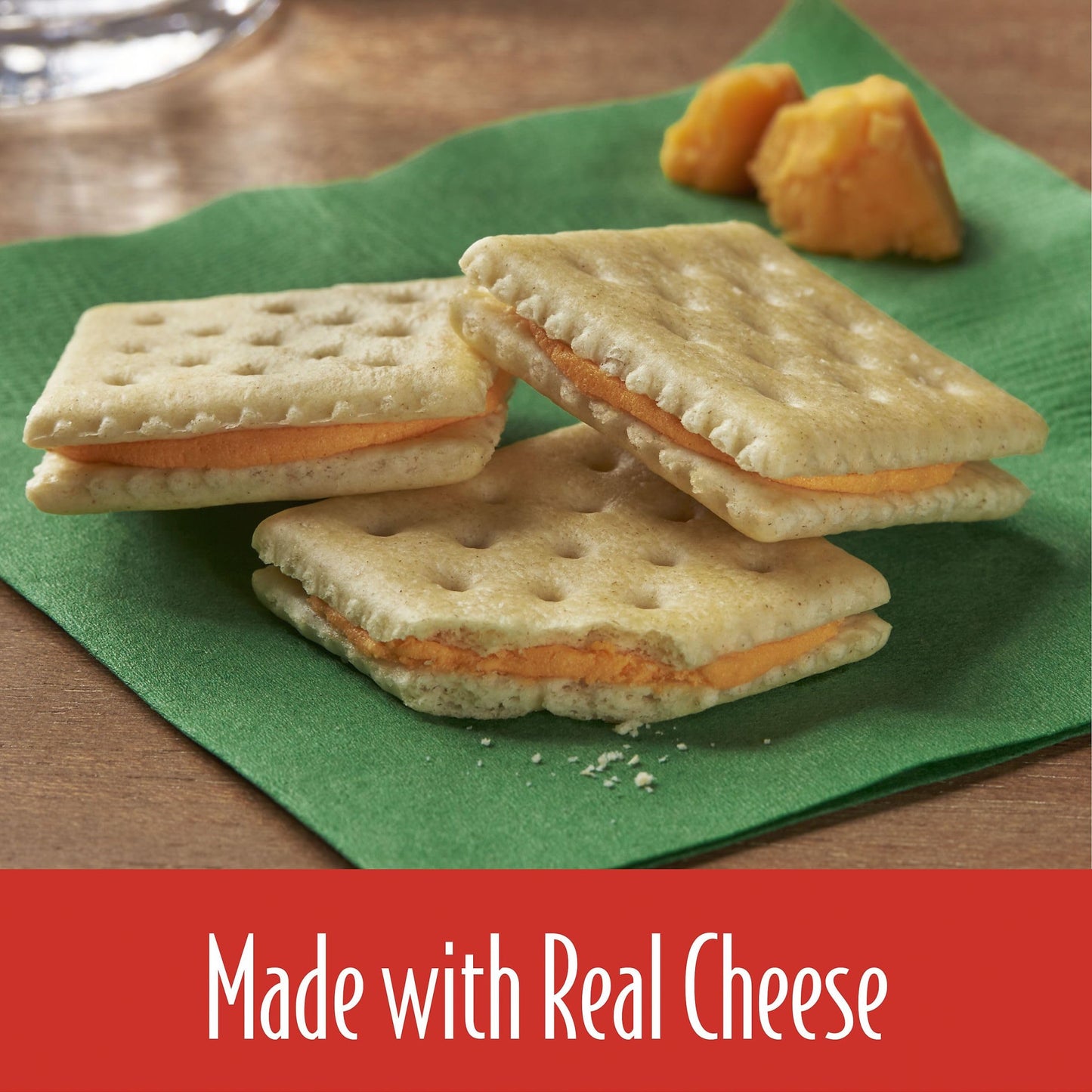 Keebler Sandwich Crackers, Single Serve Snack Crackers, Lunch Snacks, Club and Cheddar, 11oz Tray (8 Packs)