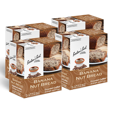 Bostons Best Gourmet Coffee - Banana Nut Bread Flavor, Compatible with Keurig, 24 Count (Pack of 4)