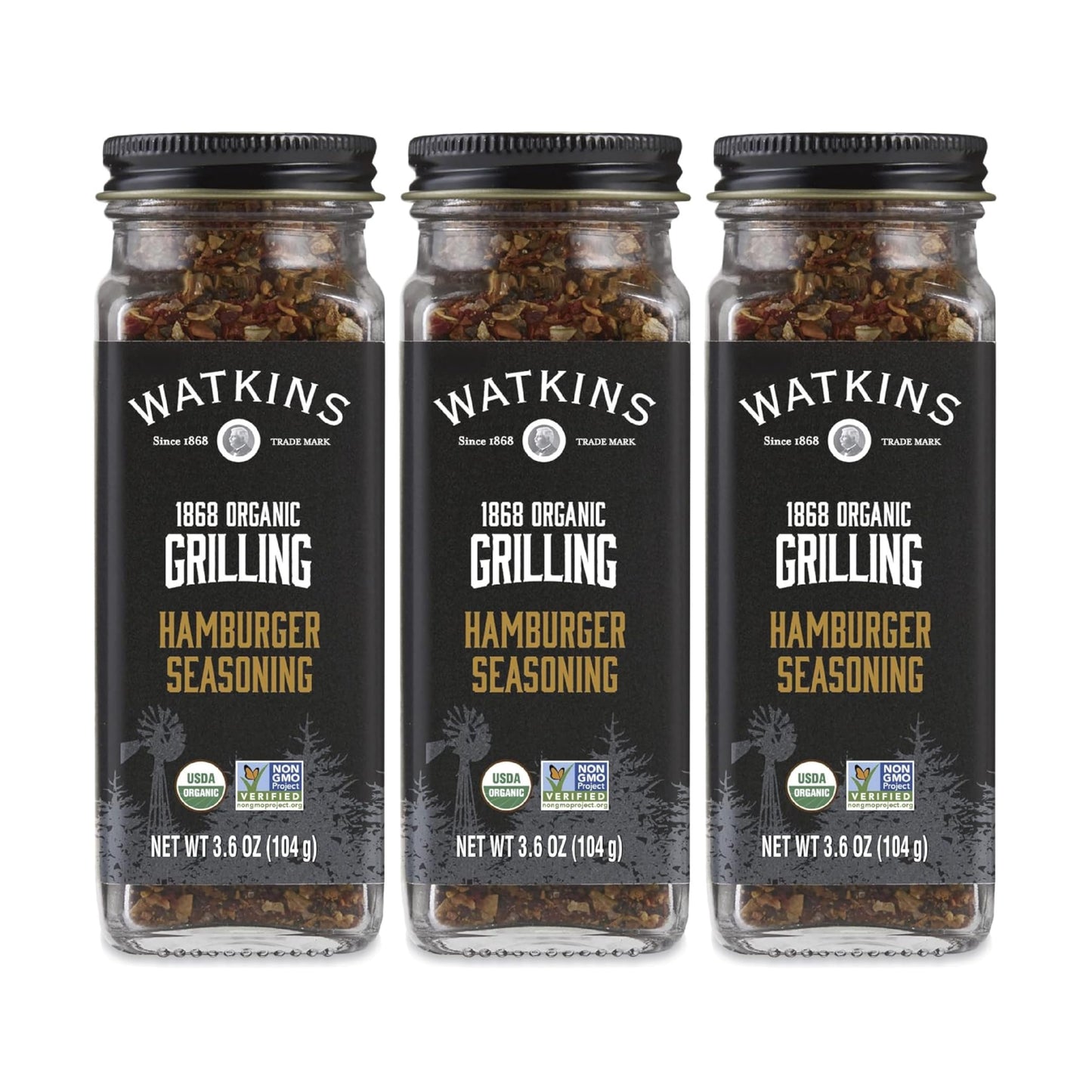 Watkins Organic Grilling Hamburger Seasoning, 3.6 oz (Pack of 3)