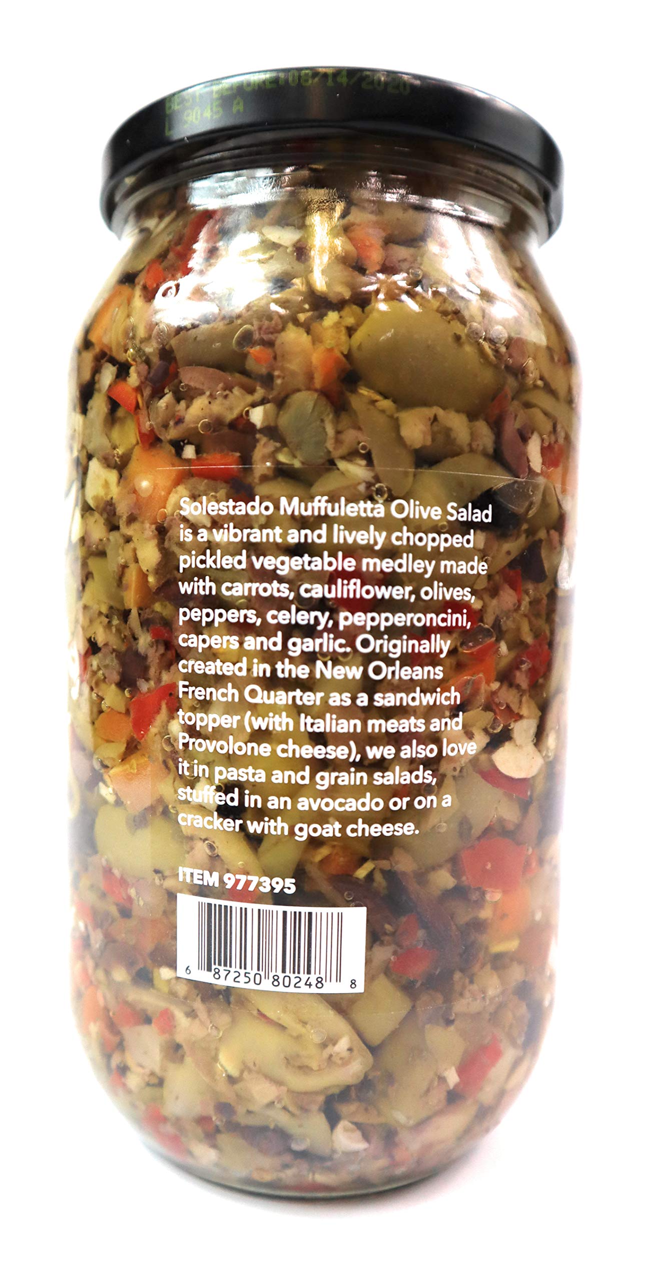 Solestado Muffuletta Olive Salad - 33.9oz, Pack of 1, Perfect for Salads and Sandwiches