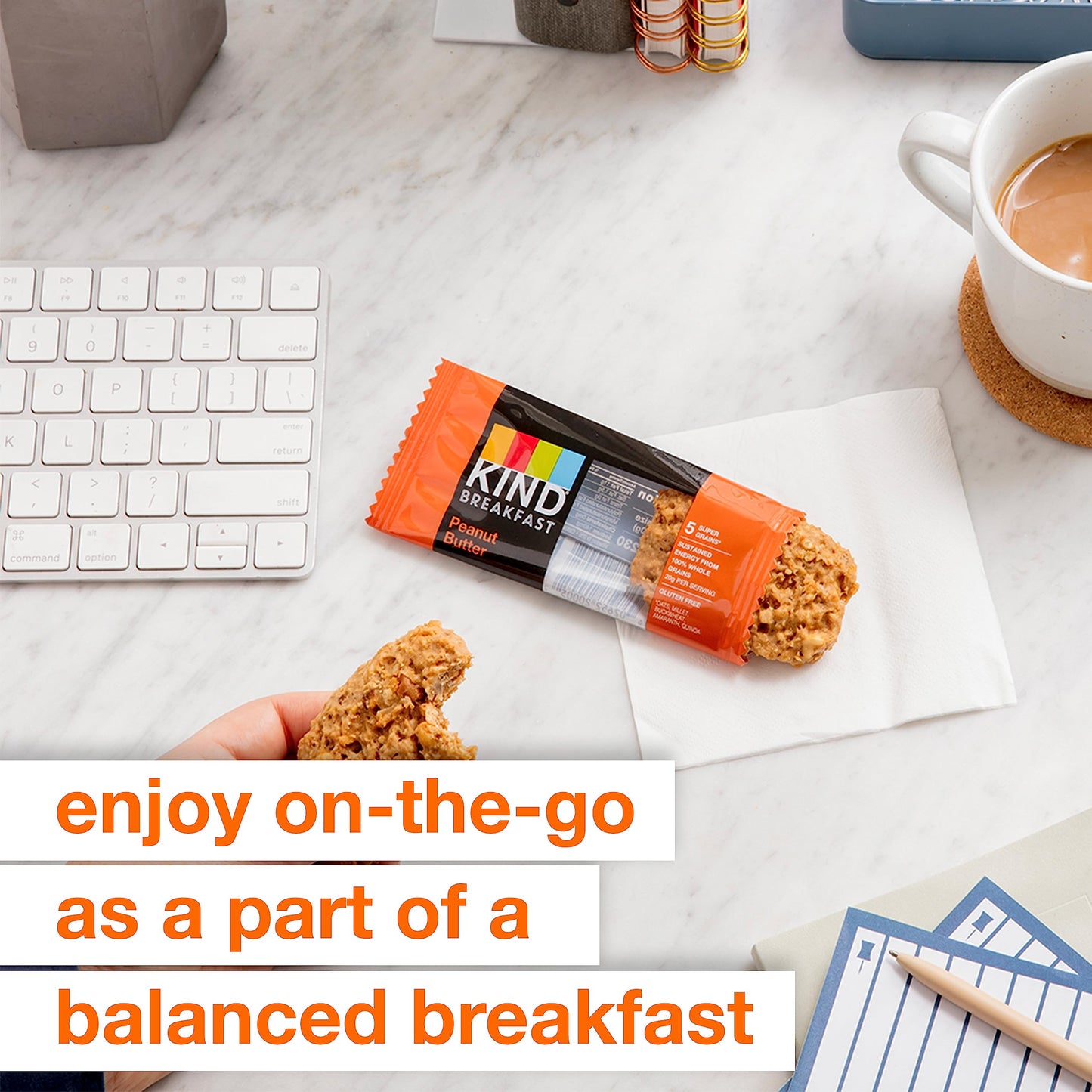 KIND Breakfast Bars, Peanut Butter, Healthy Snacks, Gluten Free, 100% Whole Grains, 5g Protein, 30 Count