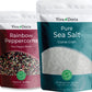 Viva Doria Rainbow Peppercorns Blend, 12 Oz And Pure Sea Salt, Coarse Grain, 2 Lb | Great For Grinder Refills, 2 Piece Set