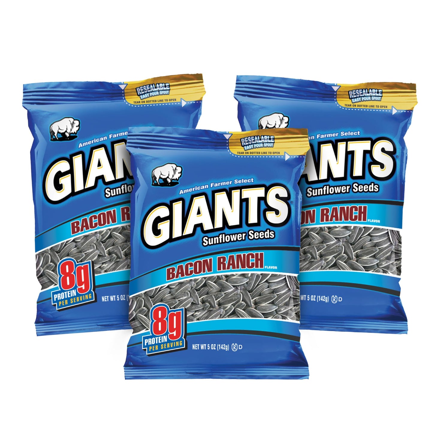 GIANTS Bacon Ranch Sunflower Seeds - Sunflower Seeds Bulk, Flavored Sunflower Seed Snack, Roasted Sunflower Seeds to Eat - 5 oz 