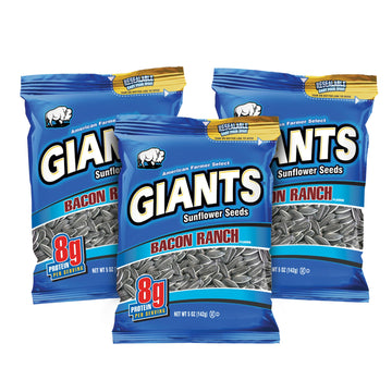 GIANTS Bacon Ranch Sunflower Seeds - Sunflower Seeds Bulk, Flavored Sunflower Seed Snack, Roasted Sunflower Seeds to Eat - 5 oz 
