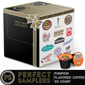 Perfect Samplers Pumpkin Spice Coffee Pods Variety Pack, Medium Roast Coffee For Keurig K Cups Machines, Pumpkin Coffee Pods Sam