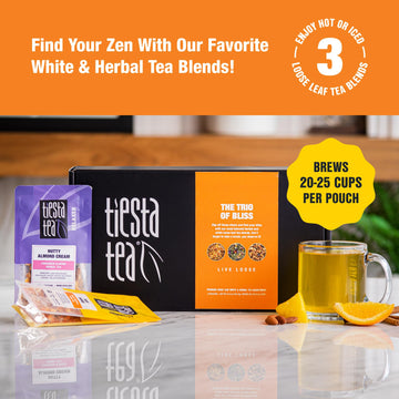 Tiesta Tea Herbal Tea Gift Box - Loose Leaf Variety Pack, Medium to Non-Caffeinated, 3 Assorted Blends, 2.2 Ounce