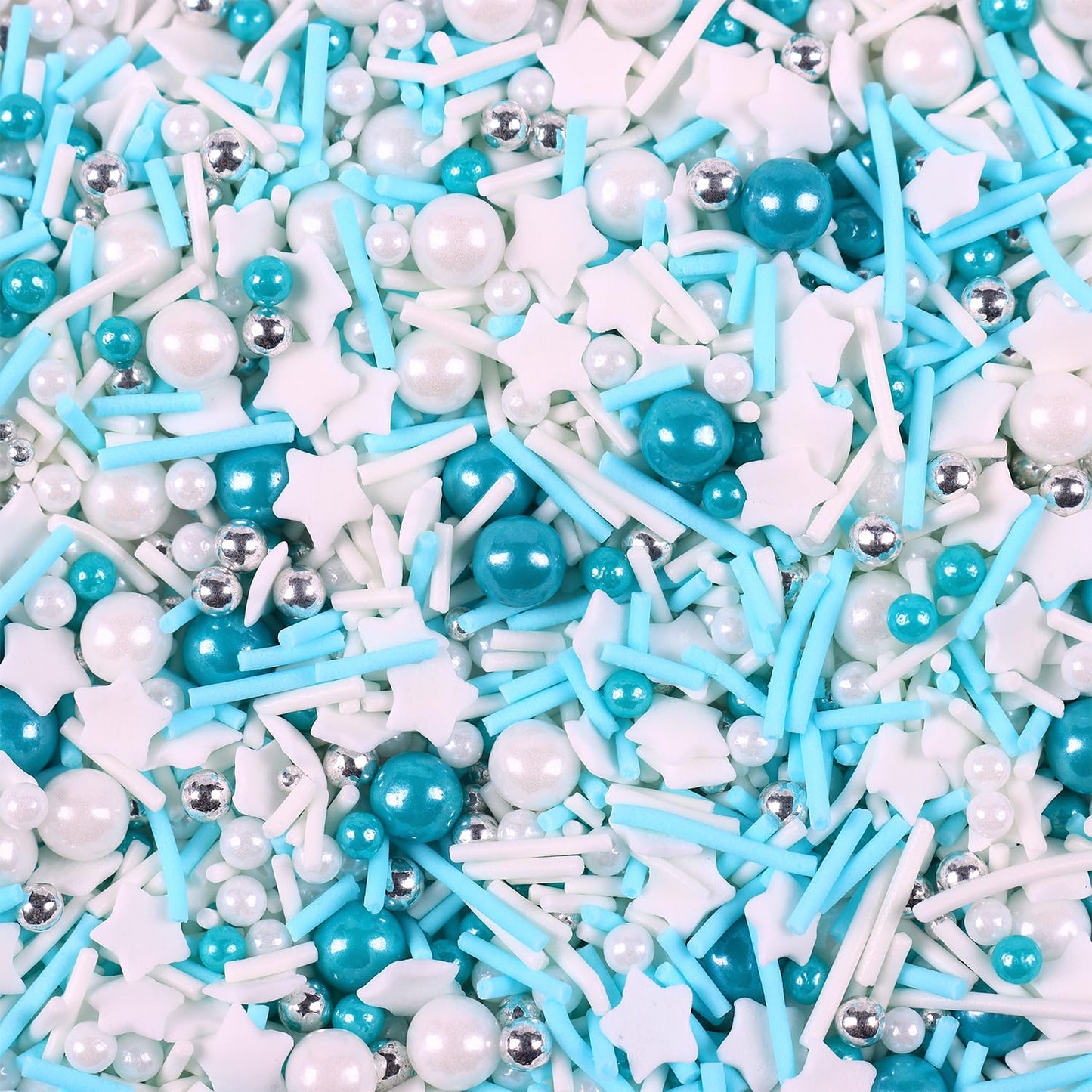 Blue Sprinkles For Cake Decorating, 3.52Oz Blue And White Pearl Sprinkles, Bluey Sprinkles For Cupcakes Baking Ice Cream Cookie,
