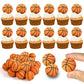 DRWATE 28pcs Basketball Cake Topper Decorations, Mini Cup Cake Decorations for Basketball Party, 1.1 inches, Orange, Model GCMGF091
