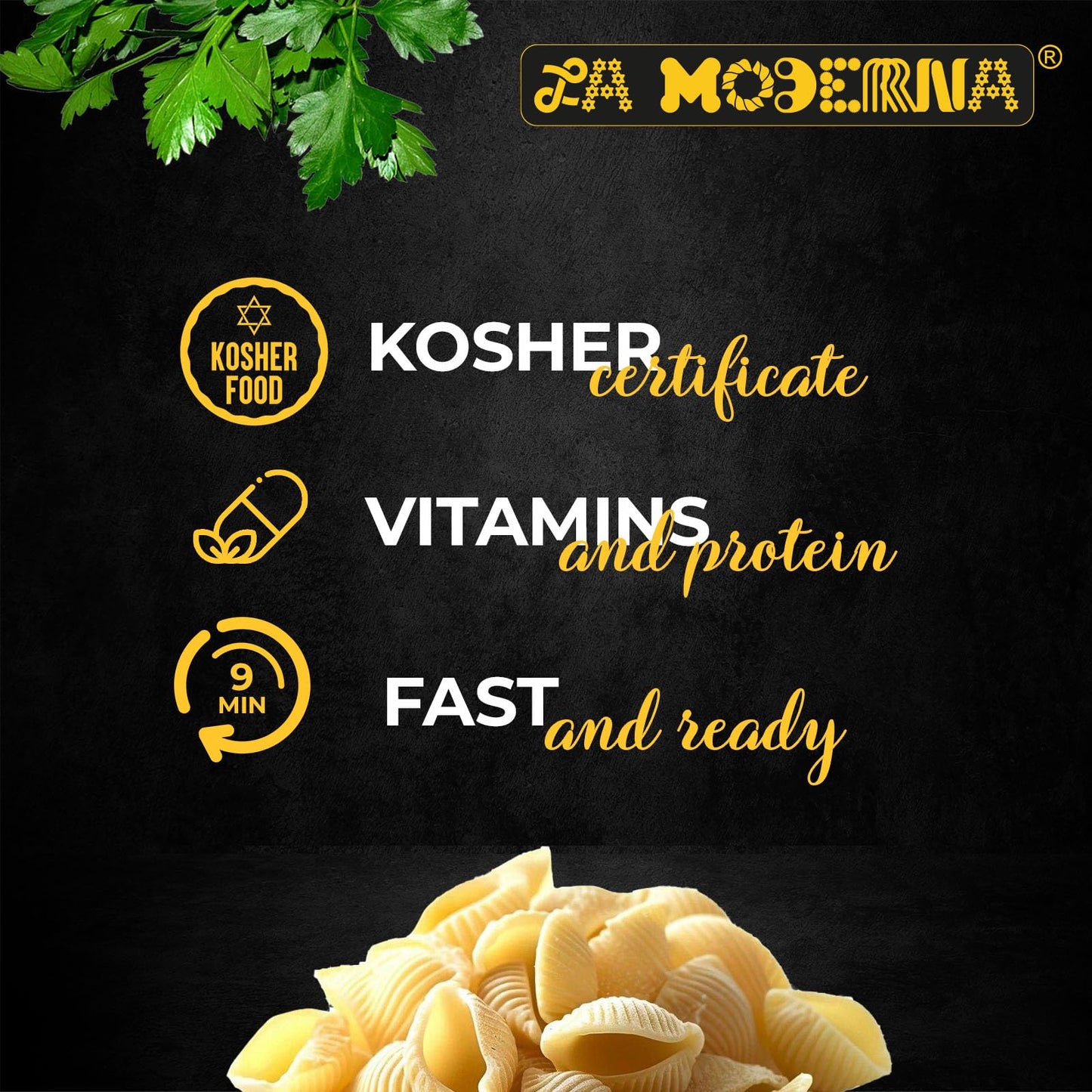 LA MODERNA, Shell Conchas Pasta 7 oz (Pack of 20) | Made with Durum Wheat Semolina | Enriched with Iron, Folic Acid & B Vitamins