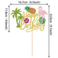 1 Pcs Tropical Luau Happy Birthday Cake Topper Glitter Flower Flamingo Turtle Leaf Pineapple Palm Tree Cake Pick For Summer Beac