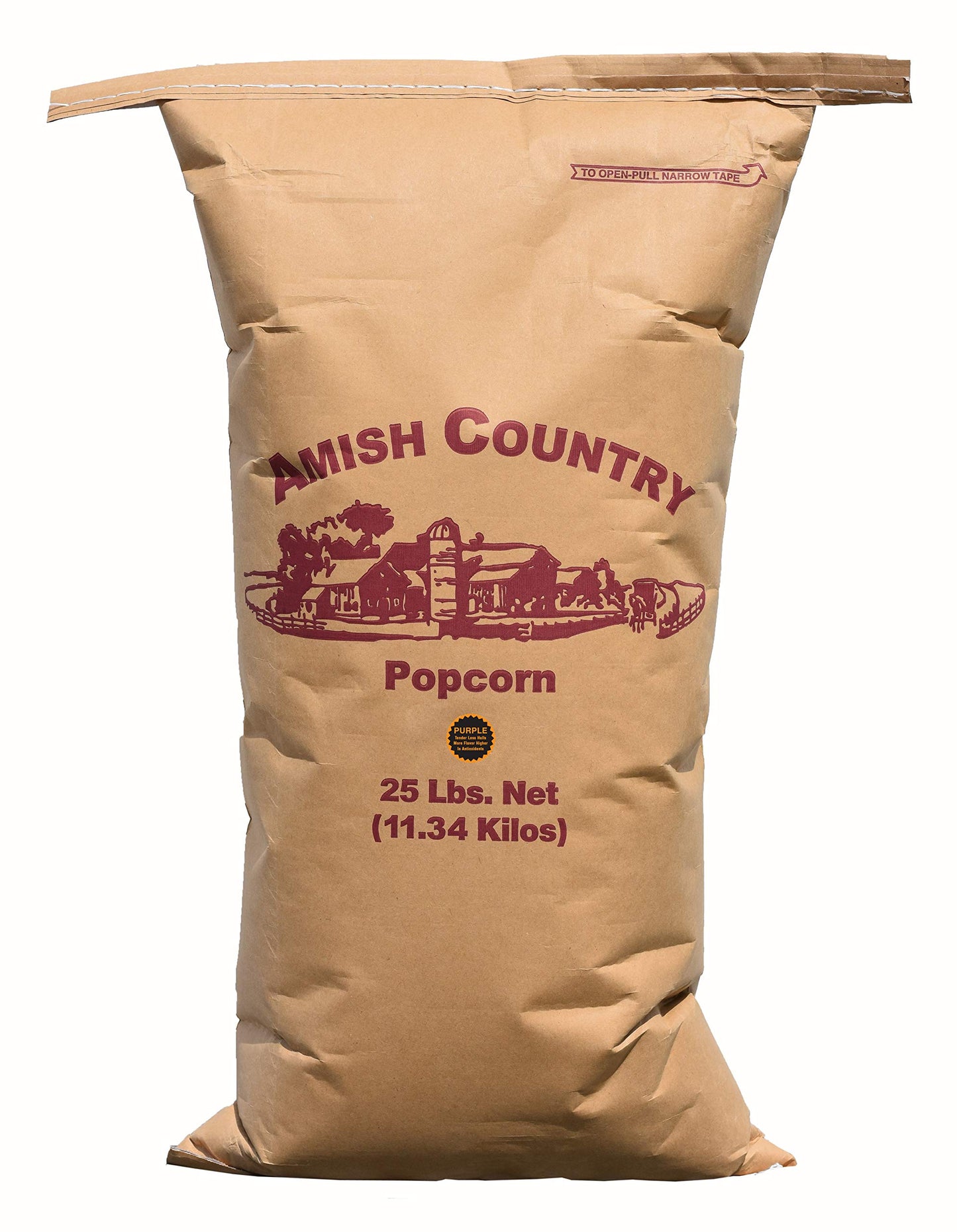 Amish Country Popcorn | 25 Lbs Bag | Purple Popcorn Kernels | Old Fashioned, Non-Gmo And Gluten Free (Purple - 25 Lbs Bag)