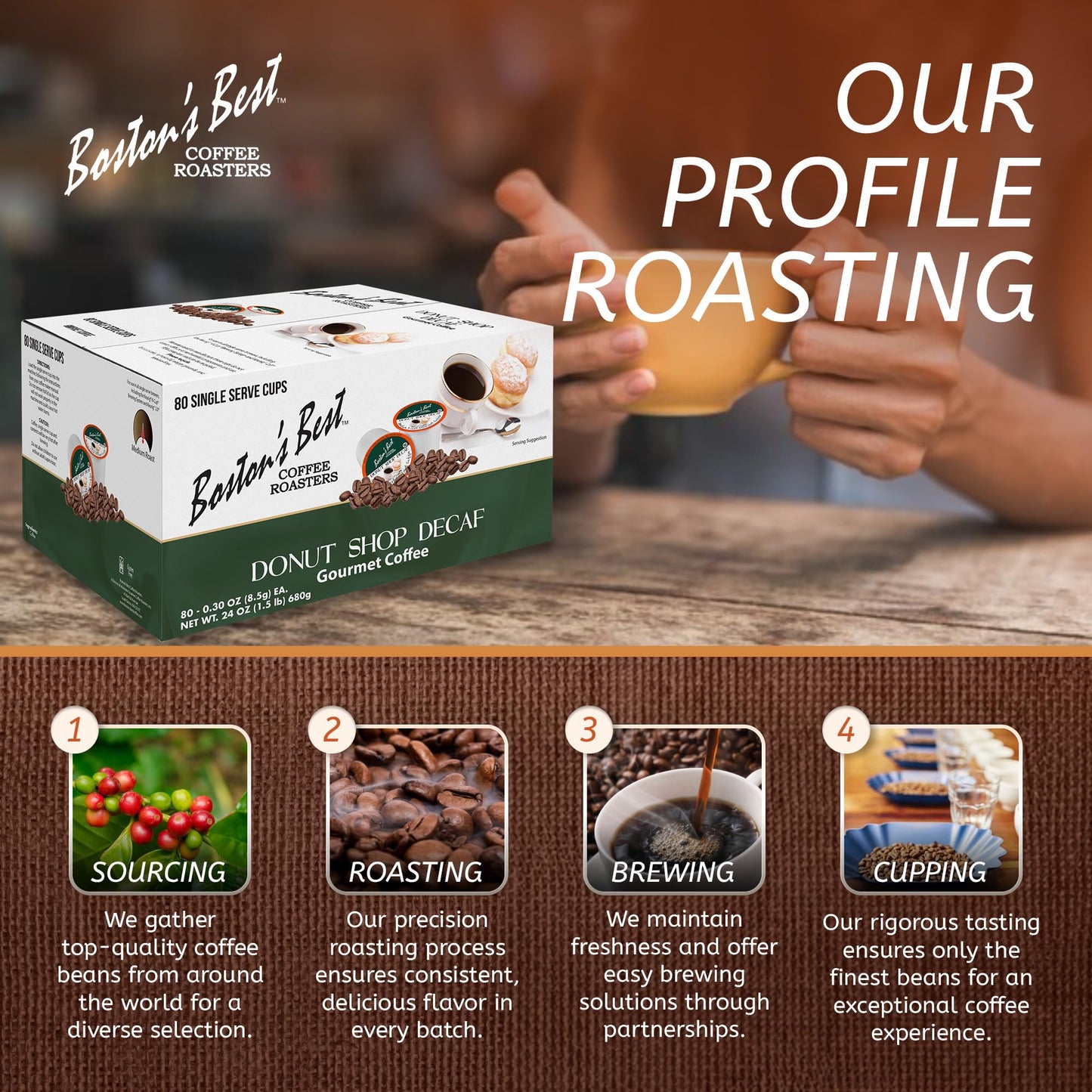 Bostons Best Decaf Medium Roast Coffee Compatible with Keurig, 80 Single Serve Cups