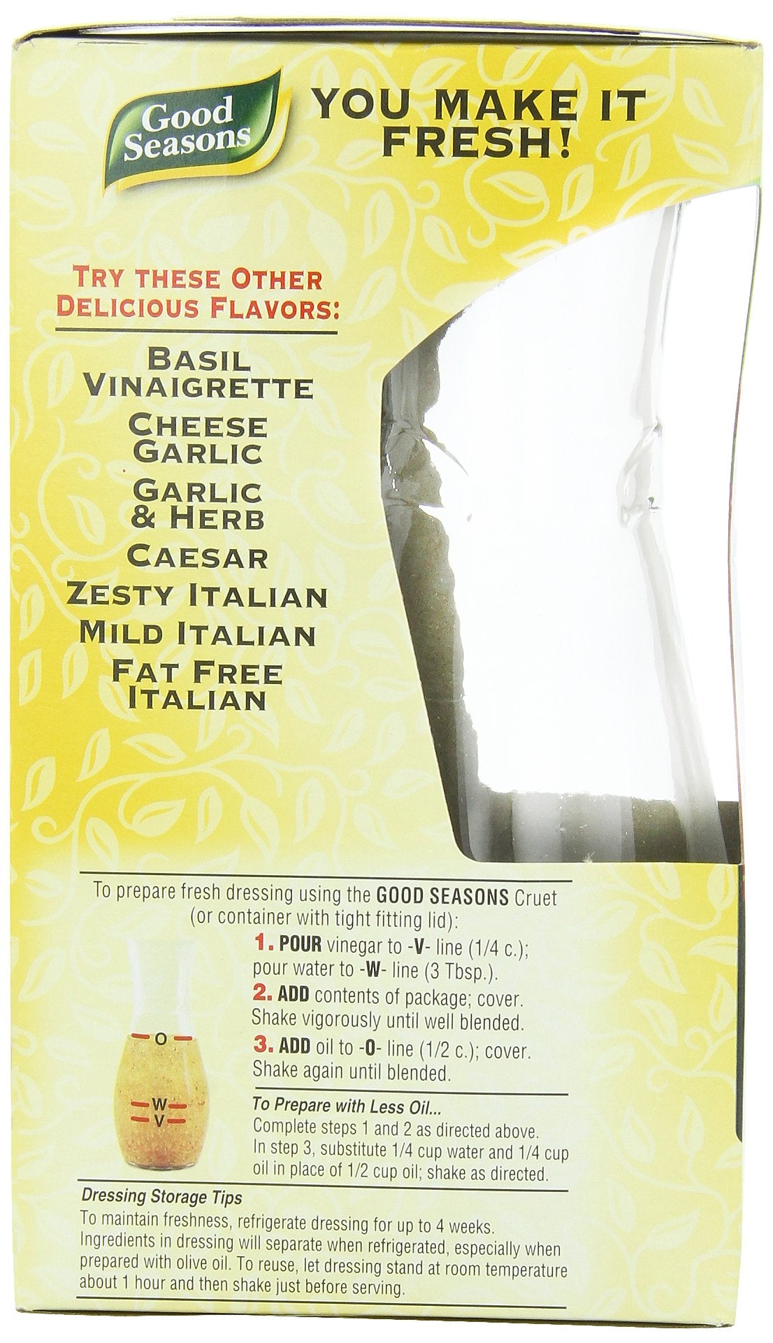 Good Seasons Salad Dressing & Recipe Kit, Cruet with 2-Count Italian Dressing Mix (Pack of 2),0.7 Ounce (Pack of 2)