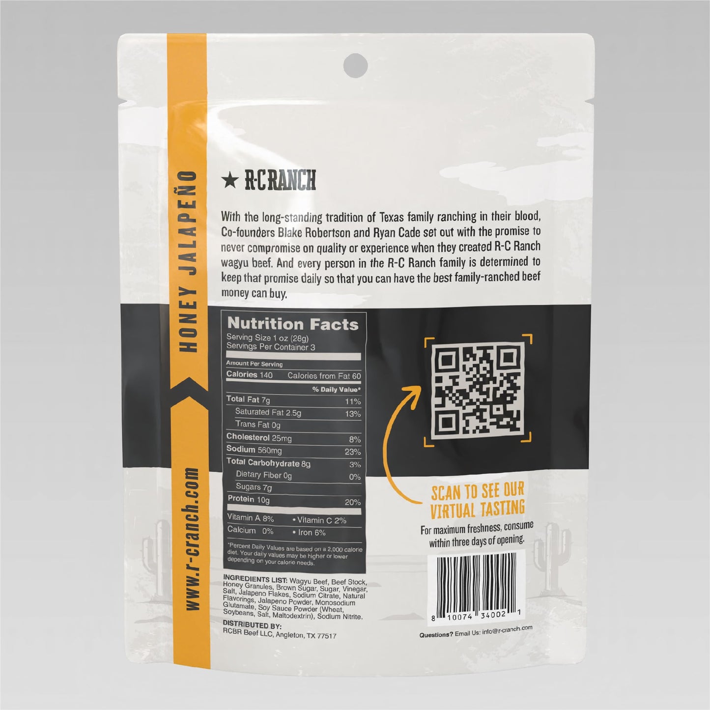 R-C Ranch - Wagyu Beef Jerky - Honey Jalapeno 3oz
