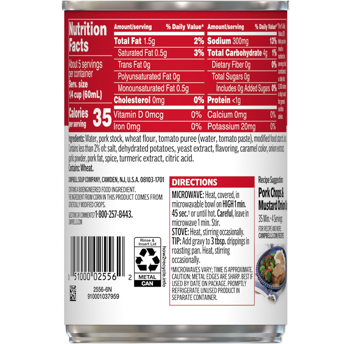 Campbell's Golden Pork Gravy, 10.5 Oz Can (Case of 24)