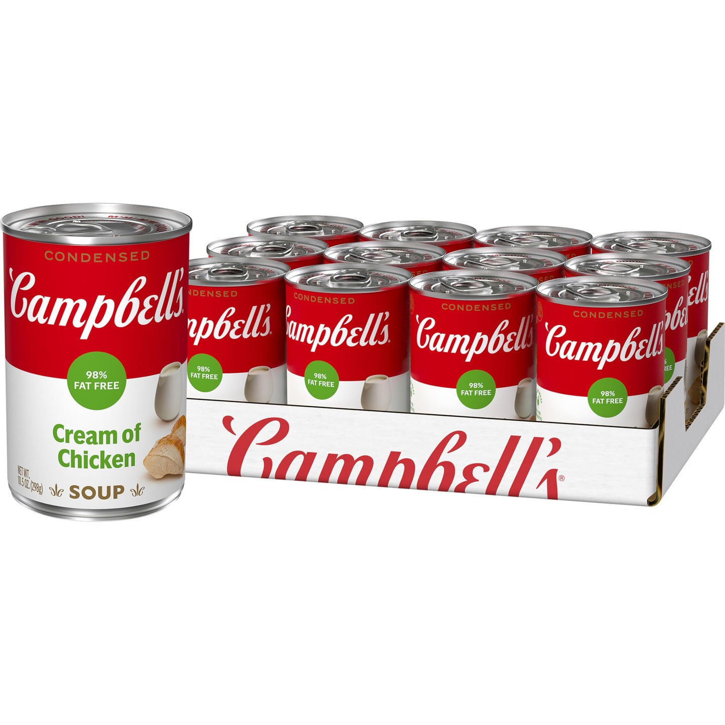 Campbell’S Condensed 98% Fat Free Cream Of Chicken Soup, 10.5 Ounce Can (Pack Of 12)