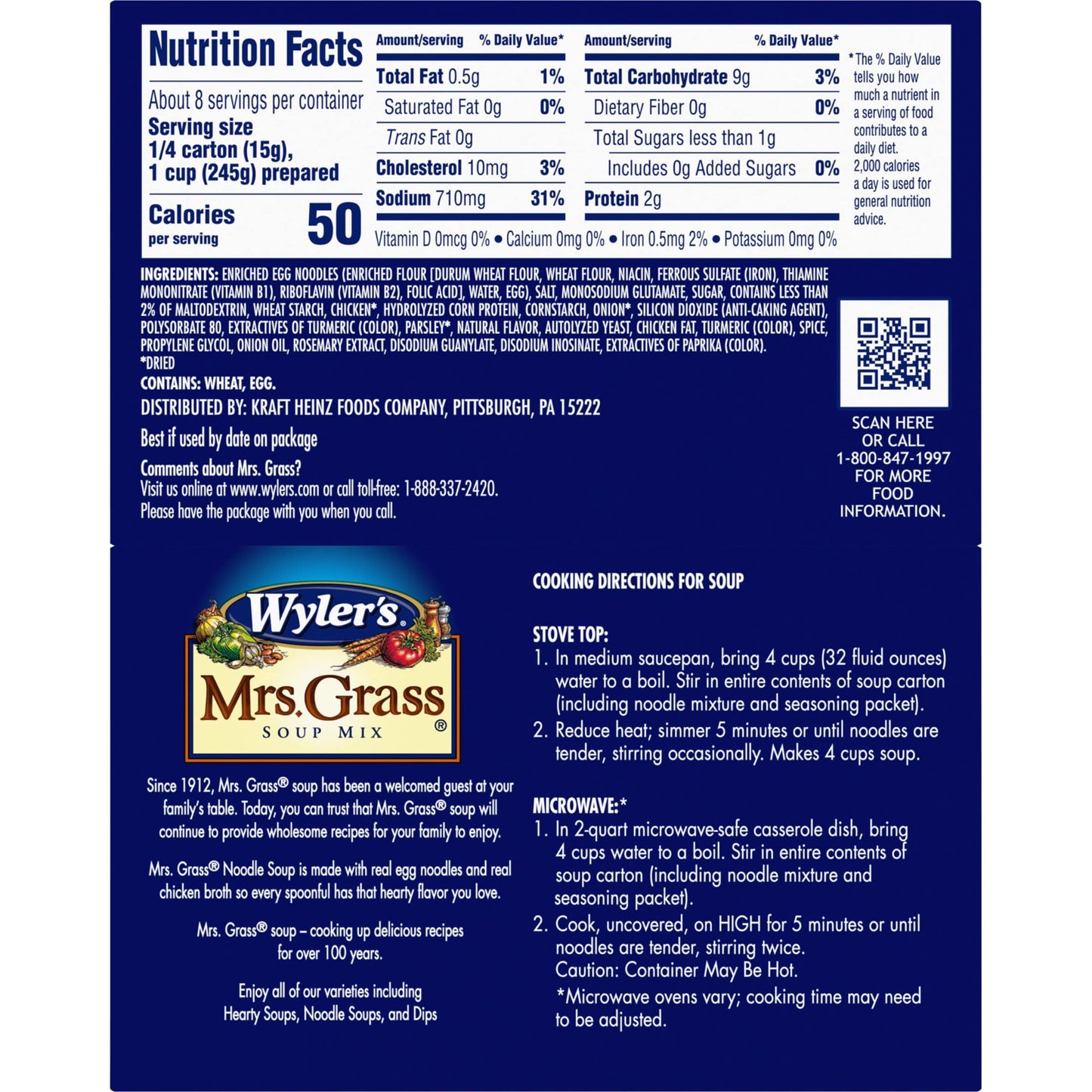 Mrs. Grass Chicken Noodle Soup Mix, 4.2 Oz, 2 Pack, Noodle, Convenient Meal Option