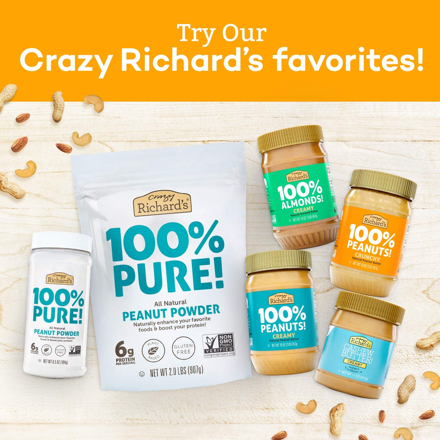 Crazy Richards 100% All-Natural Creamy Peanut Butter, No Added Sugar Peanut Butter Non-GMO, Vegan (16 Ounce (Pack of 1))