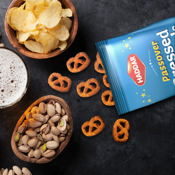 Haddar Gluten Free Pretzels, 5oz (3 Pack) | Pressed Pretzels | Individual Snack Packs | Low Calorie Snack | Kosher for Passover