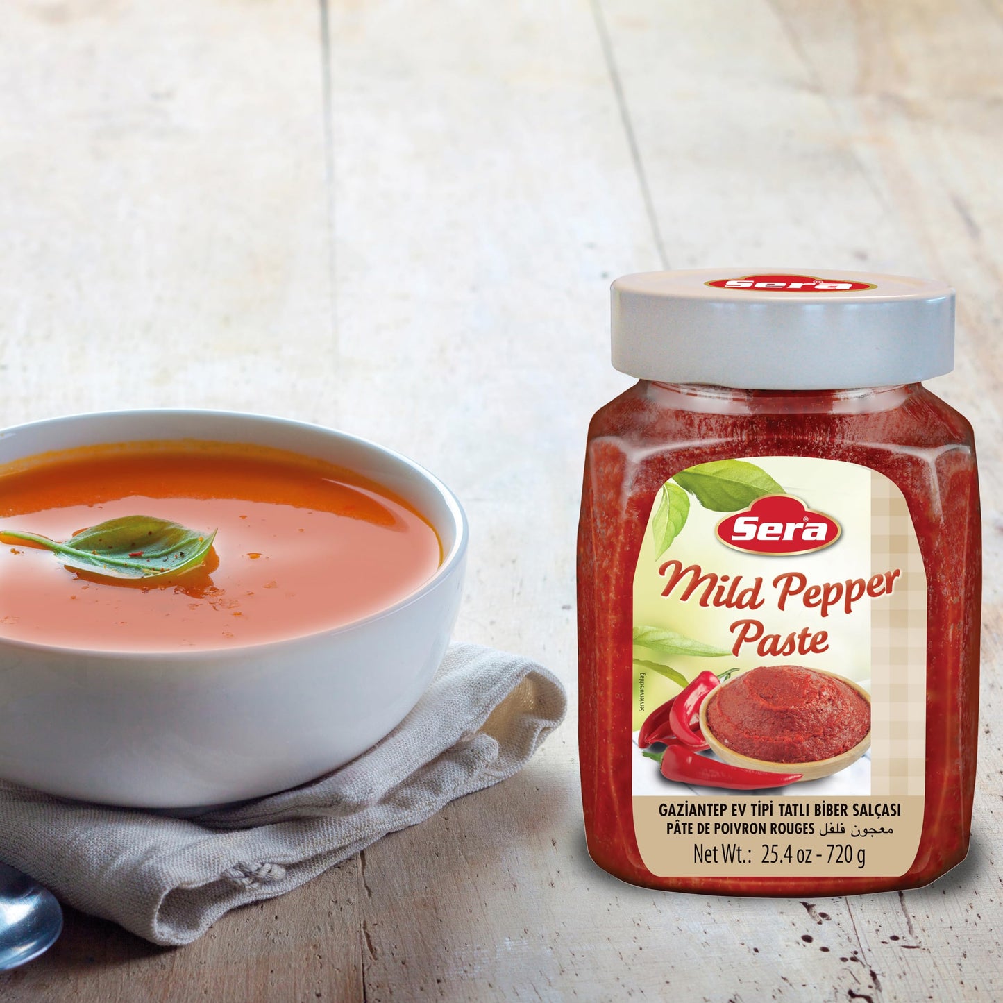 Sera Mild Pepper Paste 25.4 Oz Jar | No Sugar | No Artificial Preservatives | Add A Unique, Peppery Flavor To Your Dishes | Grea