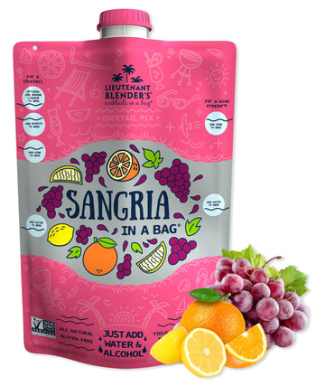 Lt. BlenderS Sangria In A Bag - Beverage-Inspired Slushie Mixes - Each Bag Makes 1/2 Gallon Of Frozen Red Sangria Mix - Non-Gmo Beverage-Inspired Freezer Mix - Make With Beverage-Inspired  Beverage-Style Or As A Mocktail - (Pack Of 1)