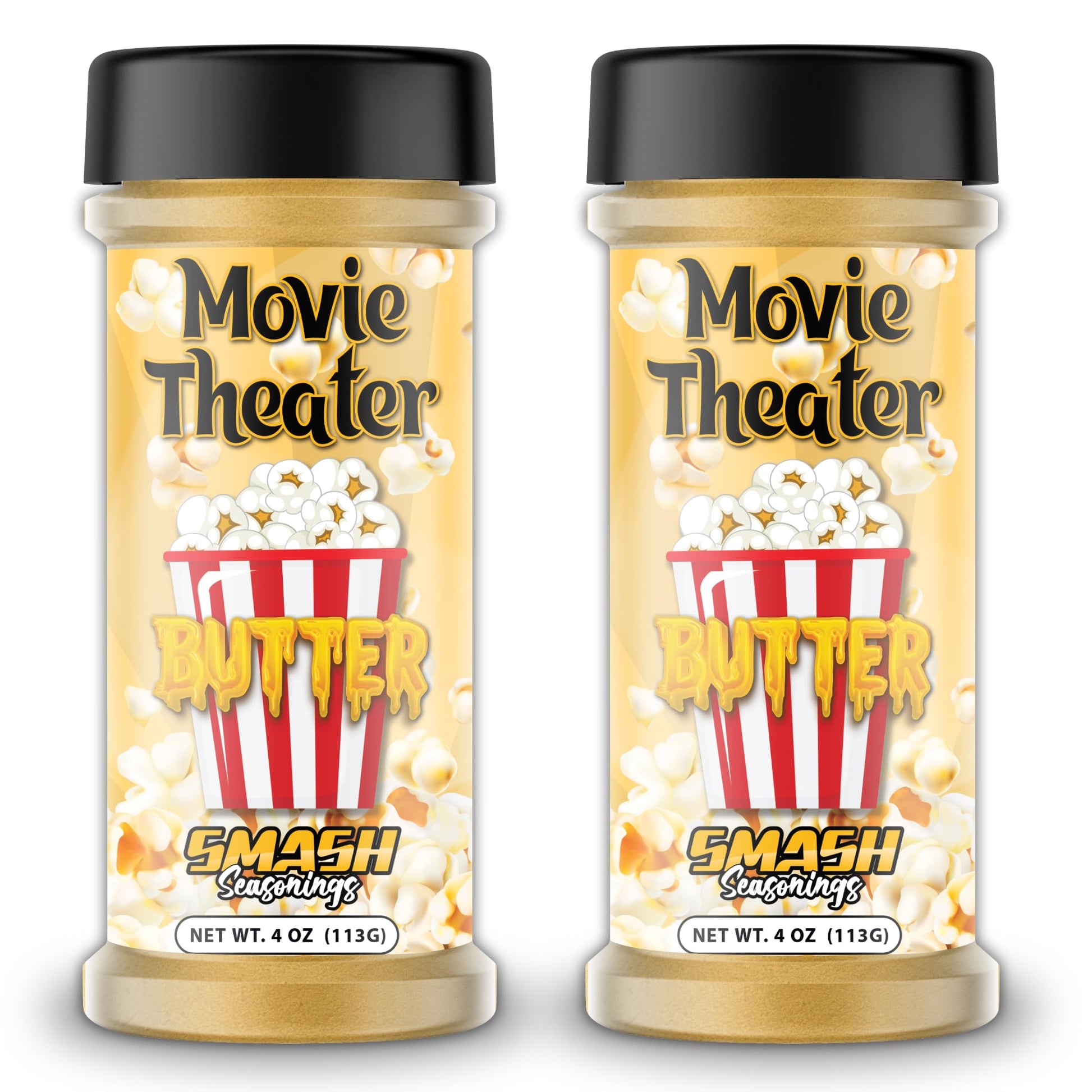 Smash Seasonings Butter Popcorn Seasoning Shaker - 2 Pack, Rich Buttery Flavor, 3 Ounce Each, Perfect for Snacks and Movie Nights